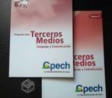 Libros Lenguaje y Matemáticas Cpech 3ro medio