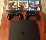 Ps4 Slim1TB + 2 joystick + 10 juegos + 6Meses plus