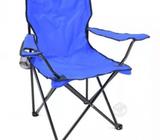 Silla Plegable De Playa Picnic Azul Con Porta Vaso