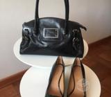 Conjunto cartera cuero PRÜNE + zapatos T38