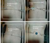 Pulseras plata con piedras