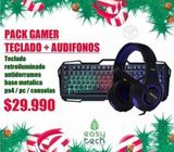 Pack Audifono Gamer + Teclado Gamer